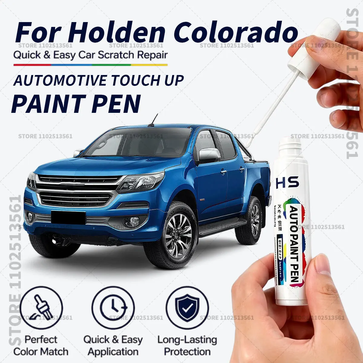 For Holden Colorado Touch Up Paint Pen Car Paint Scratch Repair Tool PoweR Blue Mineral Black Nitrate Silver Summit White Orange