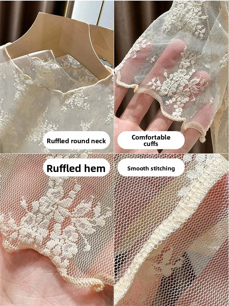 Sottile base in pizzo trasparente irt cinturino estivo da donna Dr interno ort Sve Sexy Me scava fuori rete Top coreano Sle Straig...