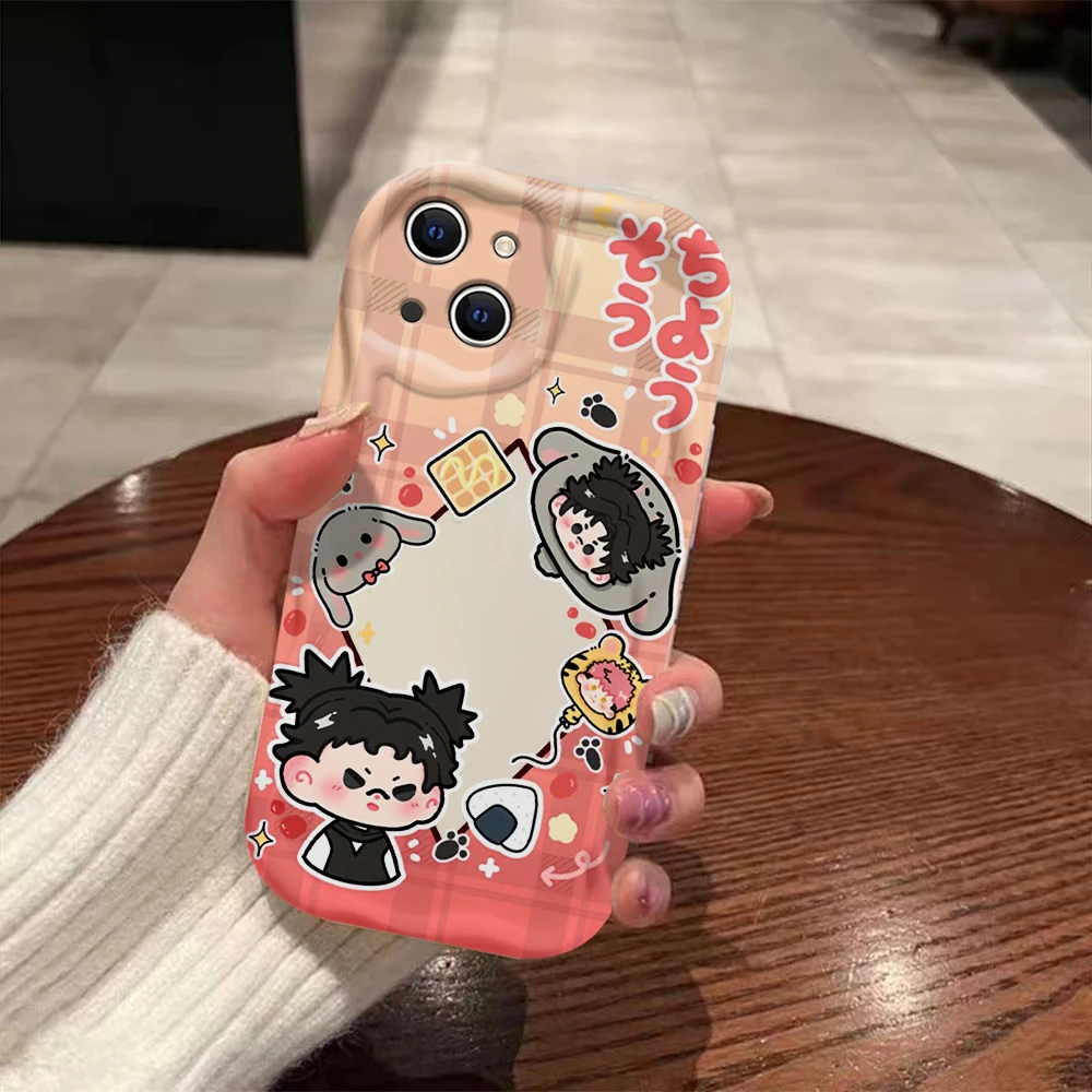 Cartoon Mini Jujutsu Kaisen 3D Wave Case For OPPO Realme 12 11 10 9 8 7 7i 6 5 Pro Plus C67 C55 C31 C35 C11 C12 C15 C20 C21Y