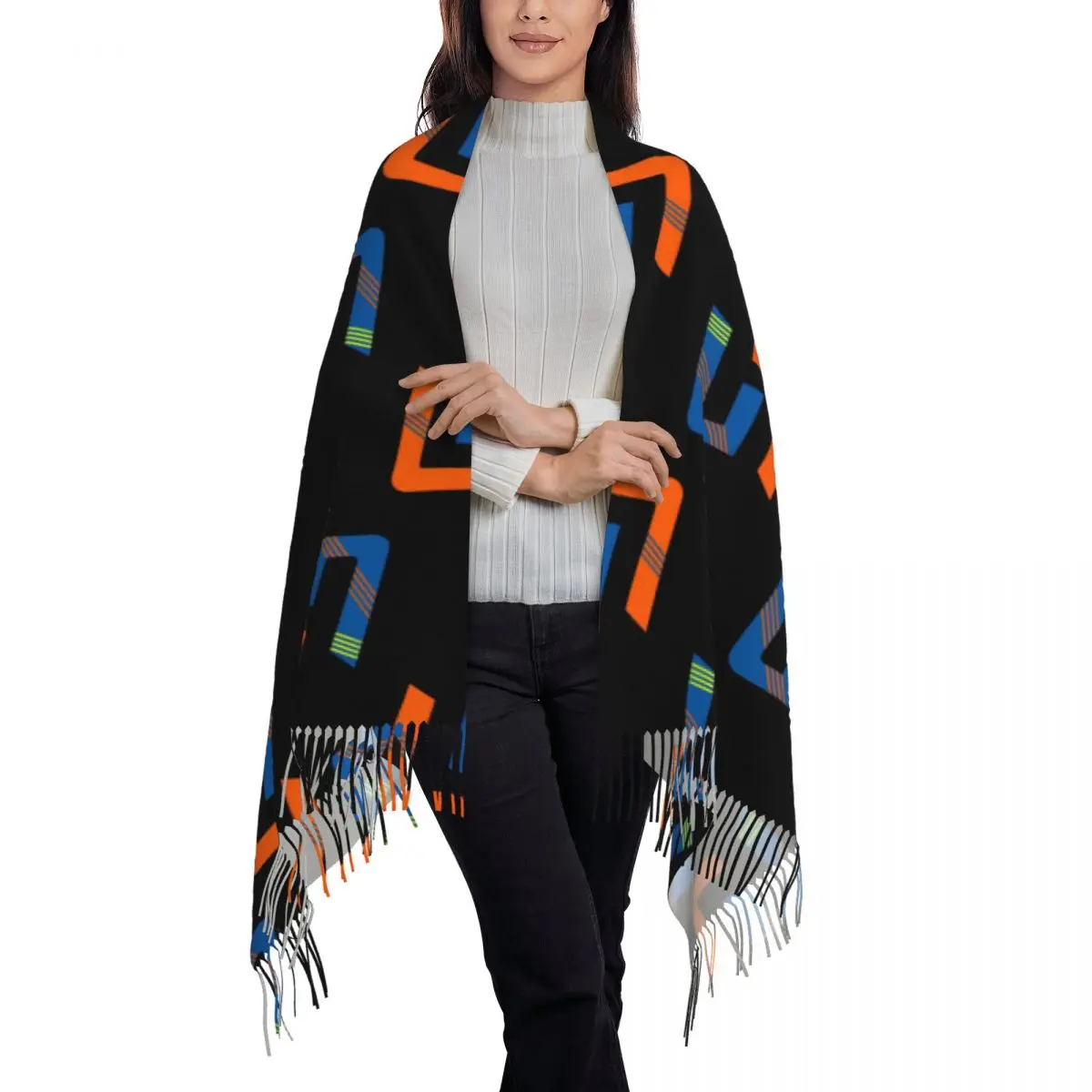 Lando Norris Logo Scarf Tassel Scarves Women Soft Warm Shawls and Wraps Long Fall Winter Shawl Wrap