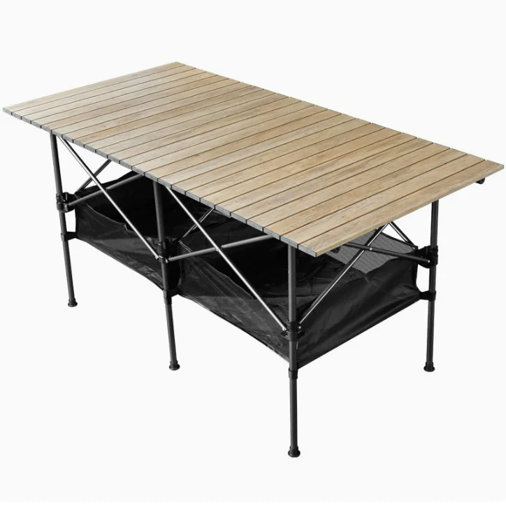 Folding Portable Table Picnic Table Lightweight Aluminum Roll up Tables for Outdoor Camping Beach Picnic BBQ Backyard