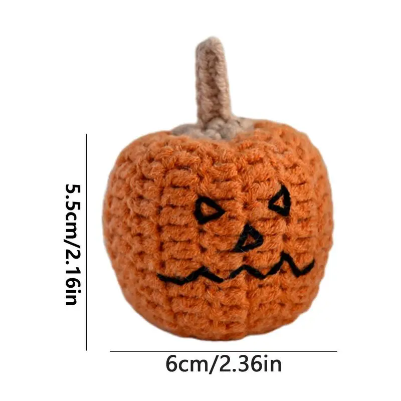 Boneca De Abóbora De Malha Para O Halloween, Bonito Ornamentos Laranja, Brinquedo bonito pequeno, Art Funny Car Ornament, Boneca de malha confortável