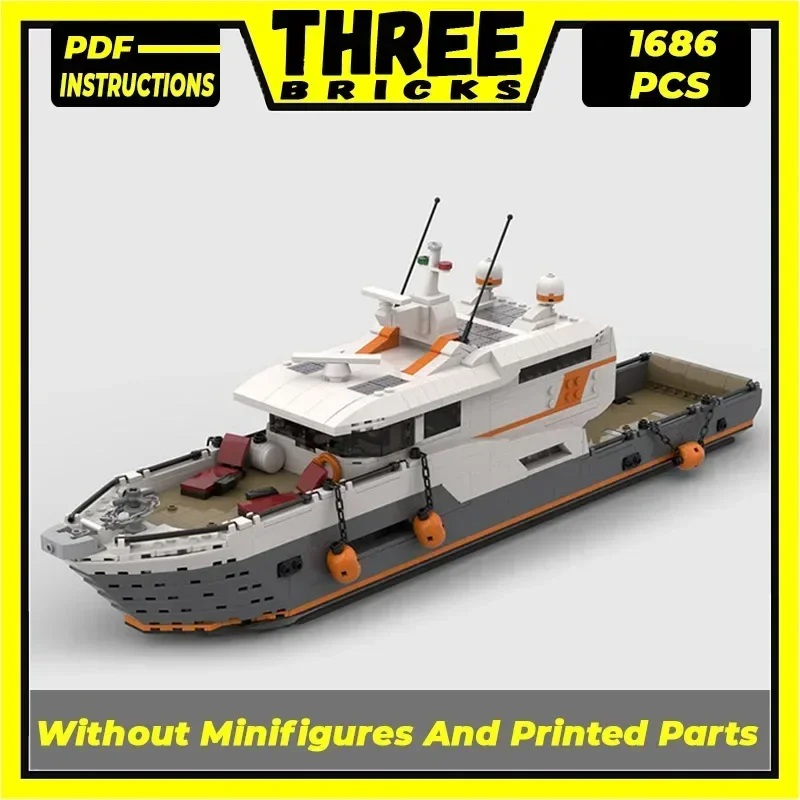 เรือชูชีพทหารรุ่น Moc อาคารอิฐ Expedition Yacht เทคโนโลยี Modular Blocks ของขวัญของเล่นคริสต์มาส DIY ชุดประกอบ