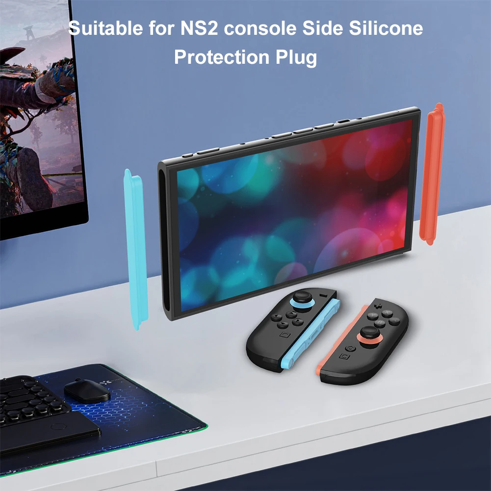 2PCS Dust Plug Side Plate Housing Shell Dust Proof Pack Silicone Dust Plug for Switch 2nd Generation Host  Dust Plug ACcessories