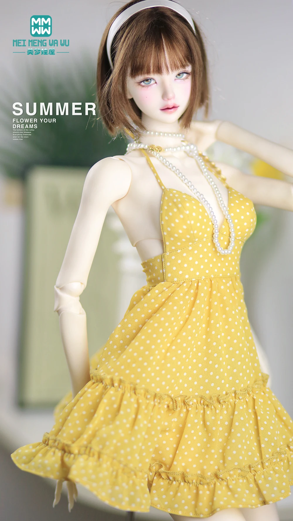 Passend für 60 cm große 1/3 SD DD BJD Spielzeug bewegliche Gelenke Puppe Modischer großer Rock Spielzeug Geschenk