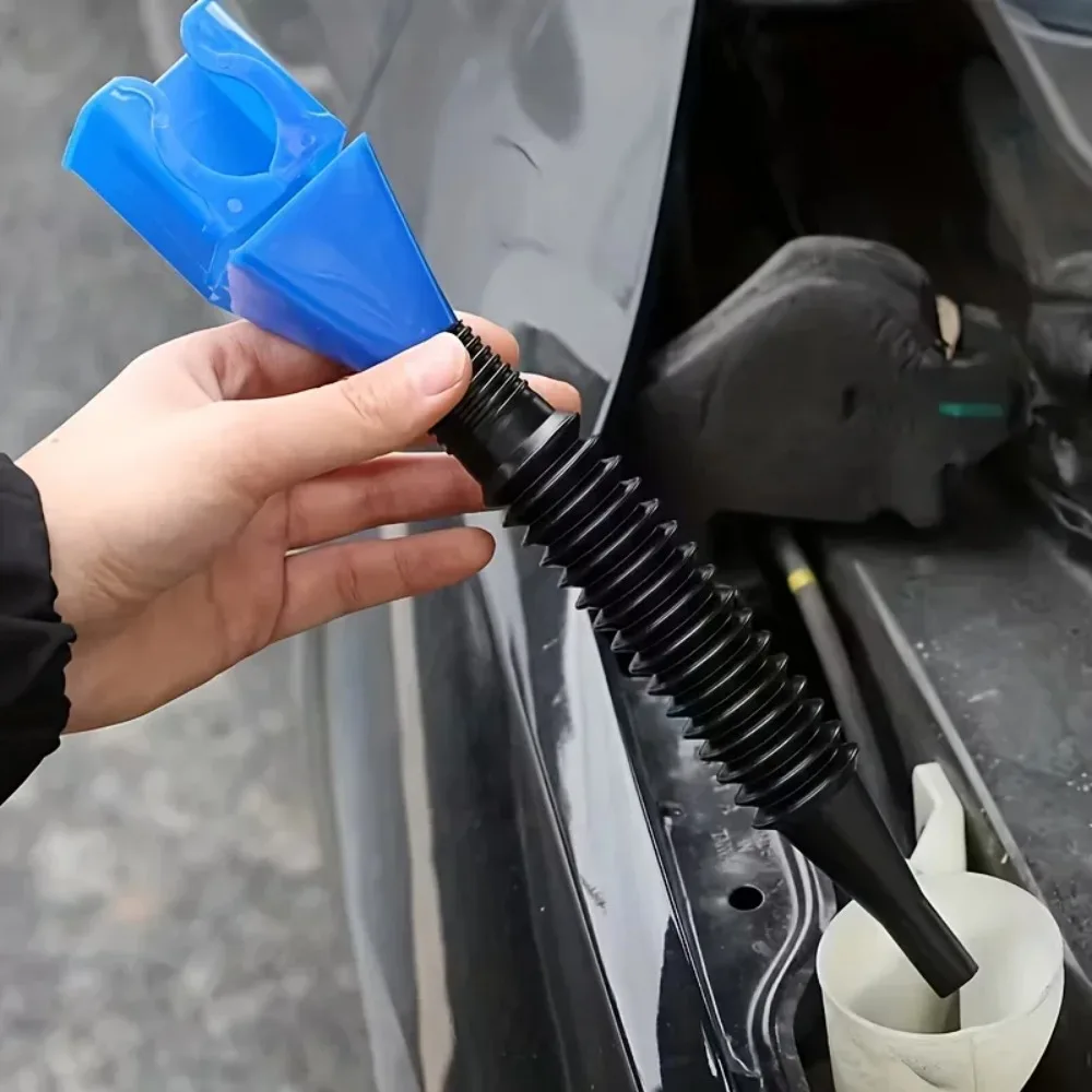 Portable Foldable Telescopic Oil Funnel with Quick-Connect Nozzle - Durable ABS, Hands-Free Pouring for Car, Truck, Motorcycle