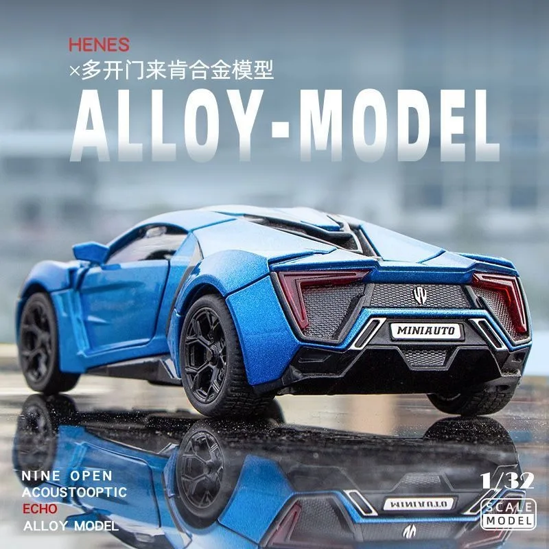 Масштабная модель суперкара W Motors Lykan Hypersport 1:32 из литого сплава, коллекционная, для хобби, демонстрации, настольная коллекция, украшение, декор