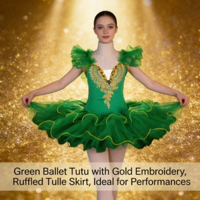 

Girls Ballet Tutu Dress Swan Princess Costume Soft Tulle Kids Dance Performance Outfit