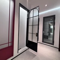 Household Entrance High Quality Aluminum Frame Glass French Double Door Rainproof French Doors Affordable French Hinged Doors 2