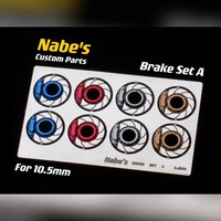 1/64 Nabes Chika Brake Disc Kit 10.5mm Wheels Calipers Spare Parts for 1:64 Car Model