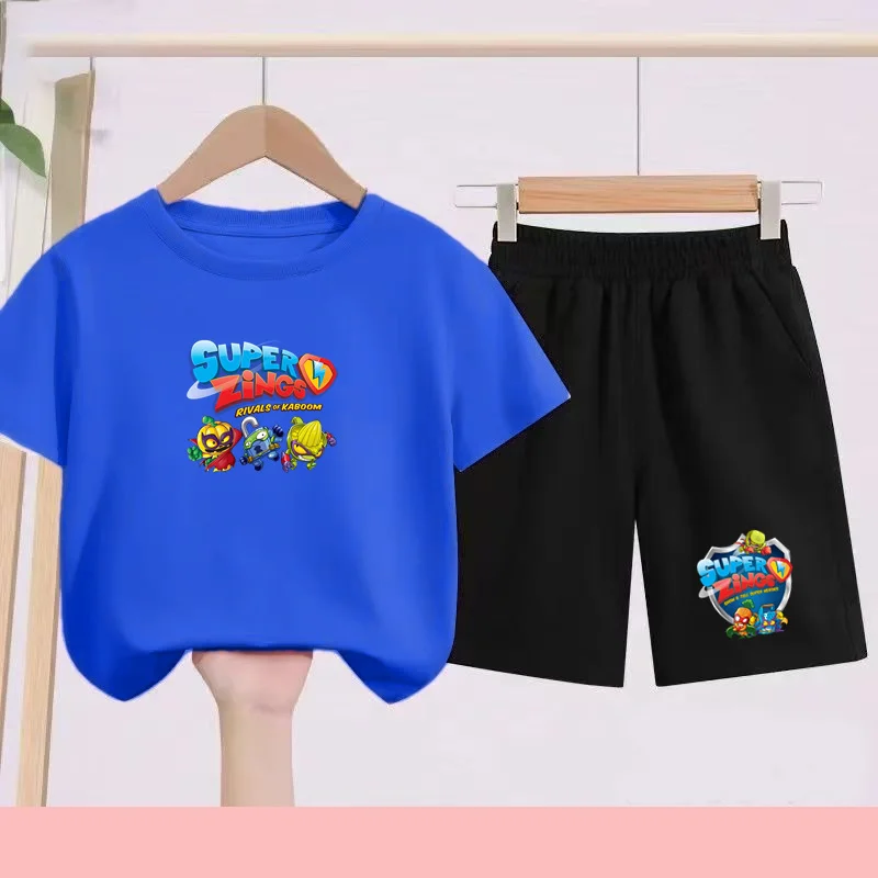 

Summer Children's Sports Set - Short Sleeves and Shorts T-shirt, Creative Printed Pattern Children's Casual Set, the First Gift