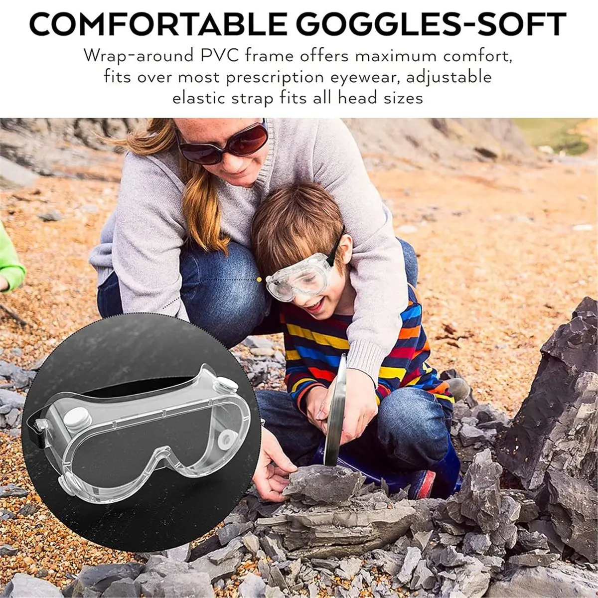 

Новый набор геологических инструментов из 5 предметов, 32 унции, 2026 год Молоток для колки камней с зубилом, защитные очки, свисток