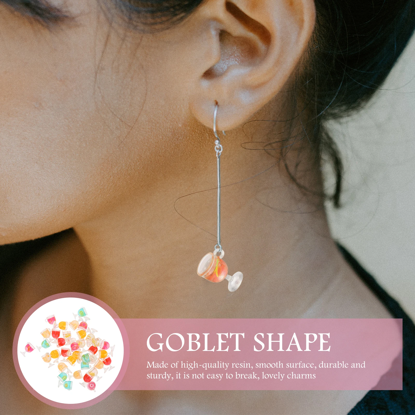 

36pcs Resin Pendants Mini Goblet Charms Diy Keychain Making Accessories For Jewelry Diy Pendant Charm Resin Goblet Pendant Cup
