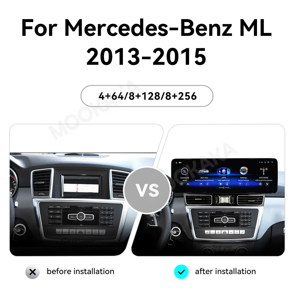 For Mercedes Benz GL(X166)/ML(W166) 2012 - 2015 Car Radio Multimedia Player Wireless Carplay Android Auto Autoradio Stereo GPS