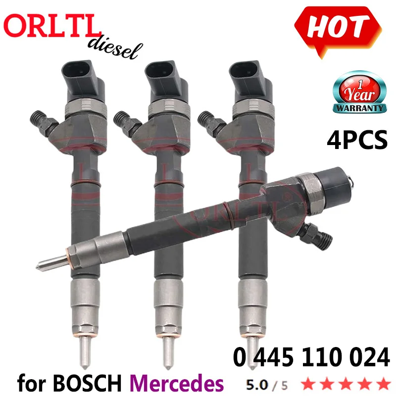 

ORLTL NEW 0445110024 0 445 110 024 FOR BOSCH Mercedes-Benz A6110700687 High Quality Injector 4PCS