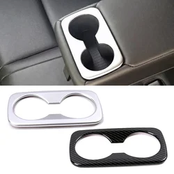 For Hyundai Tucson 2015-2020 Carbon Fiber Color Car Interior Rear Seat Water Cup Holder Frame Covers Trim Decorative Sticker