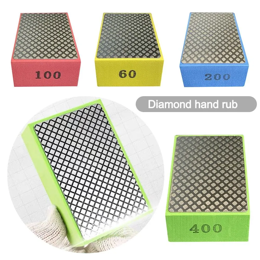 95x58mm Diamond Hand Polishing Pads 60/100/200/400 Grit Abrasive Sanding Disc Stone Marble Ceramic Polishing Pads