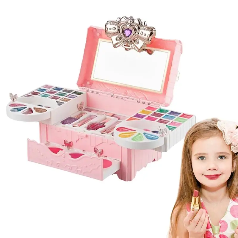 

Girls Makeup Kit Princess Toys Cosmetic Set Creative Novelty Washable Girls Makeup Kit For Holiday Play Makeup Birthday