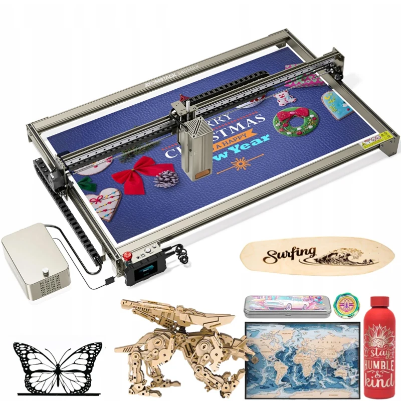 

ATOMSTACK S40 X40 A40 MAX Laser Engraver Cutter With F30 Pro Air Assist Kit Fixed Focus 24W/48W Dual Modes App 800*400mm
