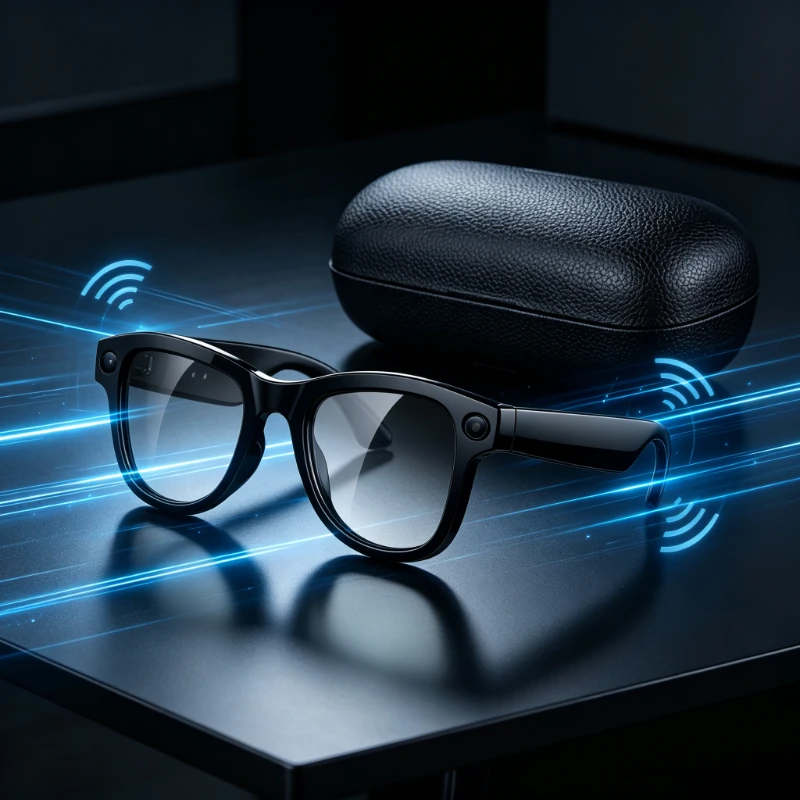 Original Ultra Smart Glasses AI Translation 800w Pixels with Charging Compartment, M02 WiFi To See Pictures and Objects