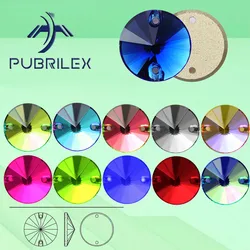 PUBRILEX Wholesale Glass K9 Rivoli Round Edges with Chamfers Sew On Rhinestones All Colors For DIY Garment Dress Clothes