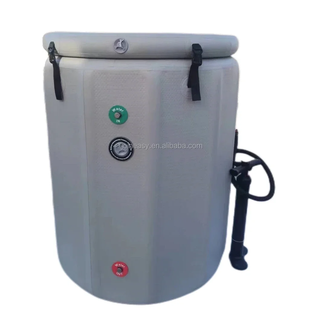 Drop Stitch Ice Barrel Hot Cold Bath Therapy Outdoor Ice Bath With Chiller Cold Plunge Tub