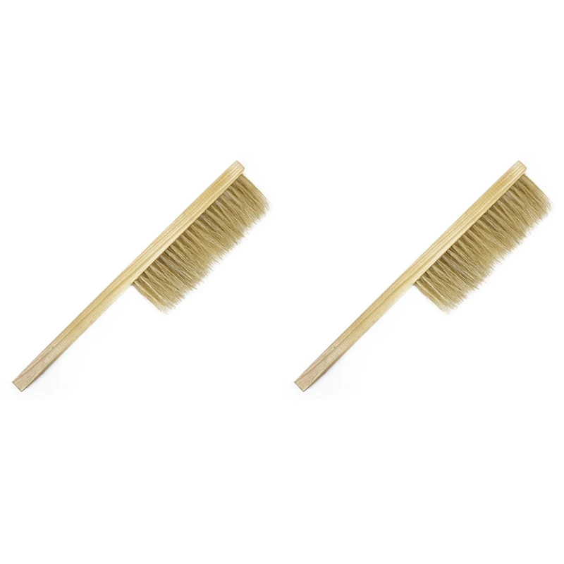 

2X Pig Bristles Beekeeping Bee Brush With Wooden Handle Beekeepers Hive Tool