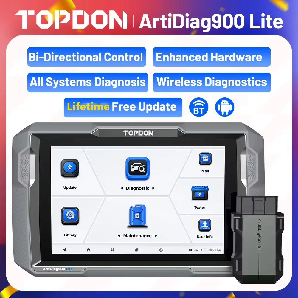 TOPDON ArtiDiag900 Lite OBD2 Wireless Scanner All Systems Bi-Directional Diagnostic Scan Tool Free Upgrade Bidirectional Control