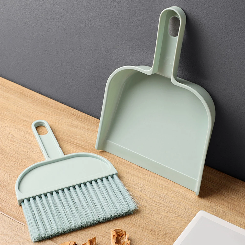 

1 set Mini Desktop Broom Dustpan Set Soft Bristle Small Whisk Hand Broom Cleaning Tool Portable Household Child Brush