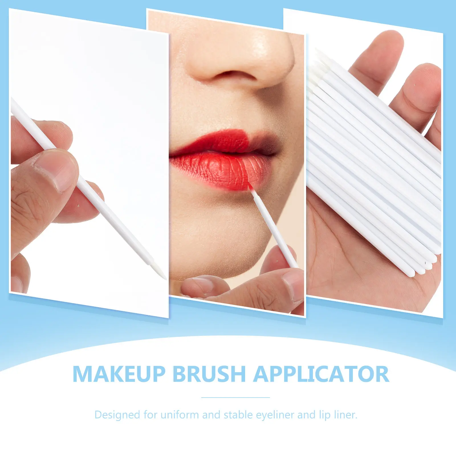 100Pcs Eyeliner Brush Disposable Mini Makeup Eye Tool Portable Applicator Nylon Fiber Head for Liquid Eyeliner view 4