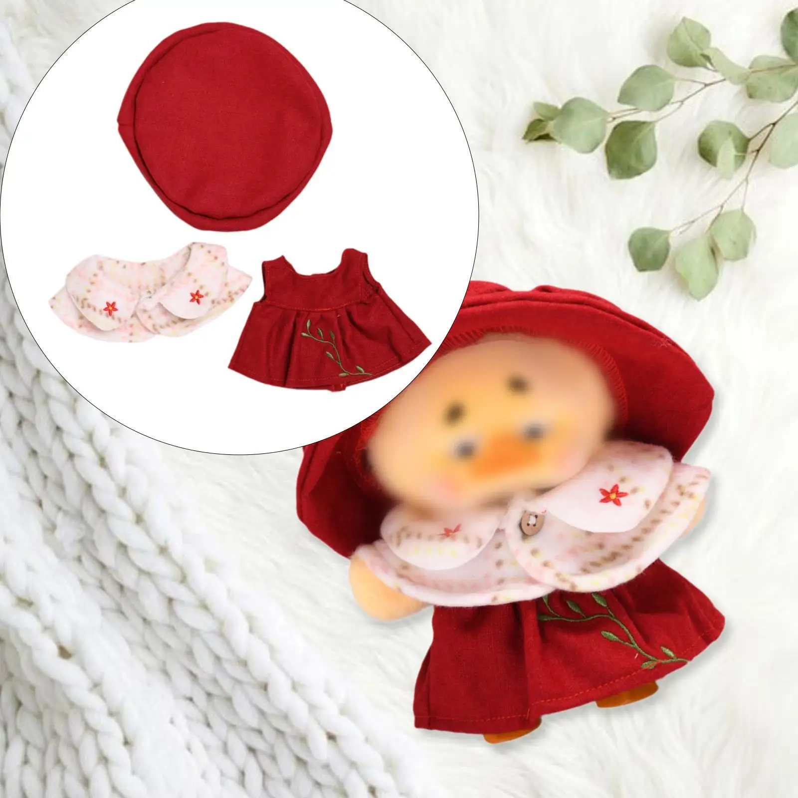 Plush Doll Clothes Doll Dress Shawl and Hat Plush Doll Accessories Photo Props Costumes Stuffed Animal Accessories Fashion Soft