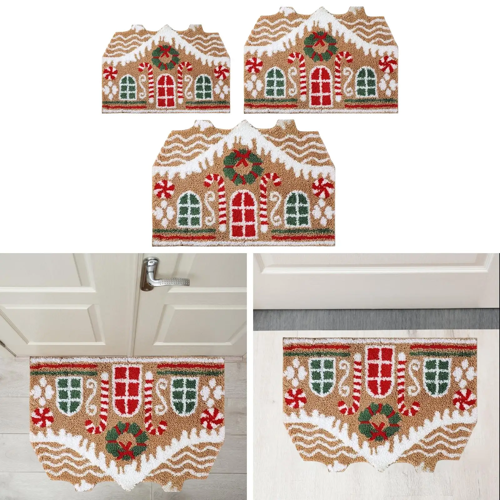 

Christmas Door Mat,Indoor Outdoor Reusable Farmhouse Nonslip Xmas Area Rug Floor Mat for Porch Entry Living Room Shower Garage