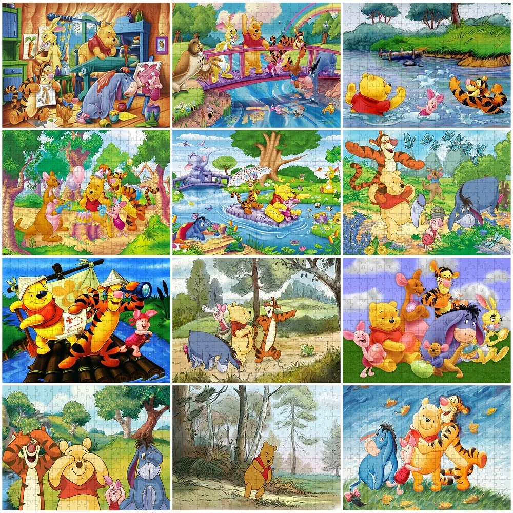 

Winnie The Pooh Diy Jigsaw Puzzle 1000 Pieces Jigsaw Puzzles for Adult Kids Educational Puzzle Toys Home Wall Decor Painting