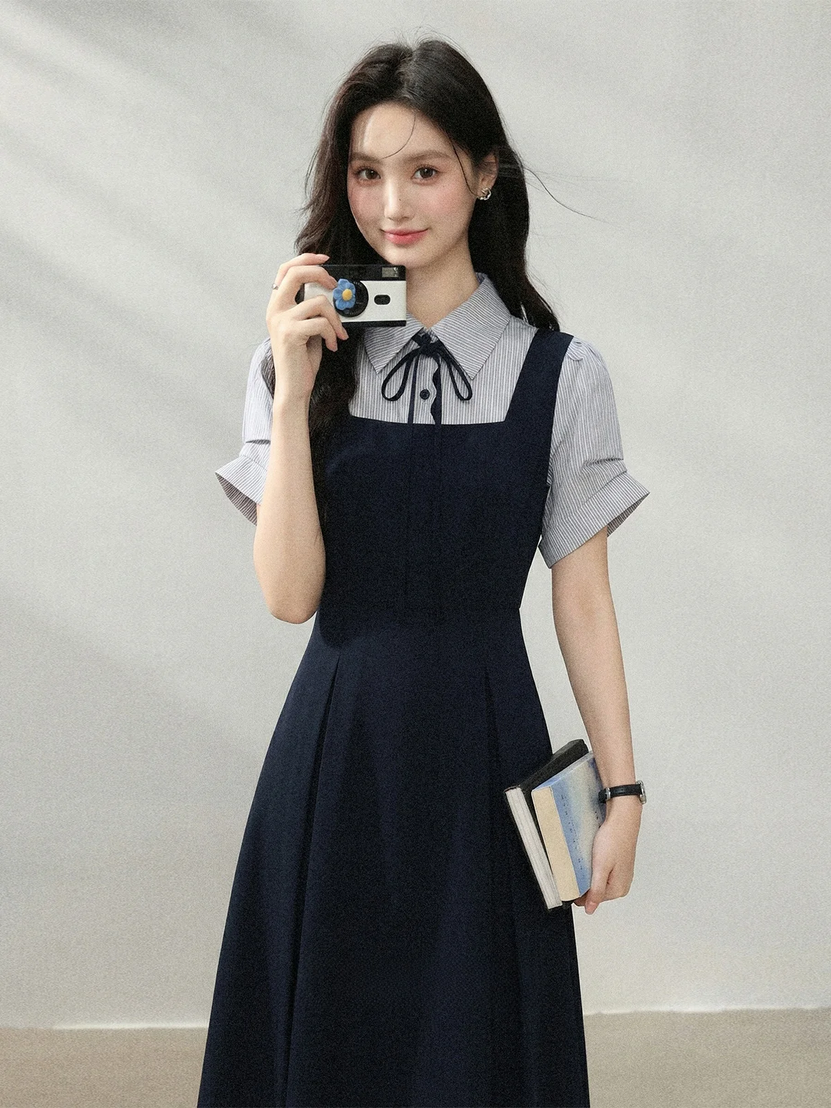 

Новая летняя женская юбка-трапеция с высокой талией для колледжа, собеседований и повседневной носки