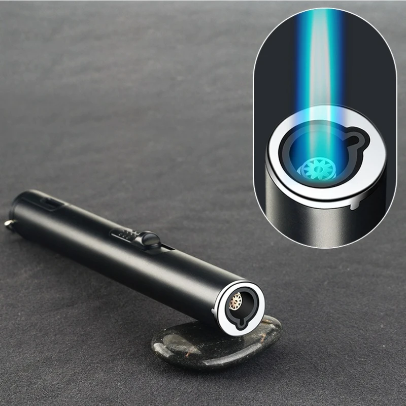 Long Butane Torches Lighter Portable Inflatable Barbecue Lighters with Hook Outdoor Camping Flame Lighter Tool Cross-border