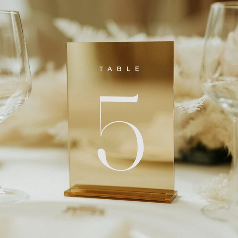 Rectangle Gold Table Numbers,Wedding Table Numbers with Stands,Wedding Reception Signage,Table Decor