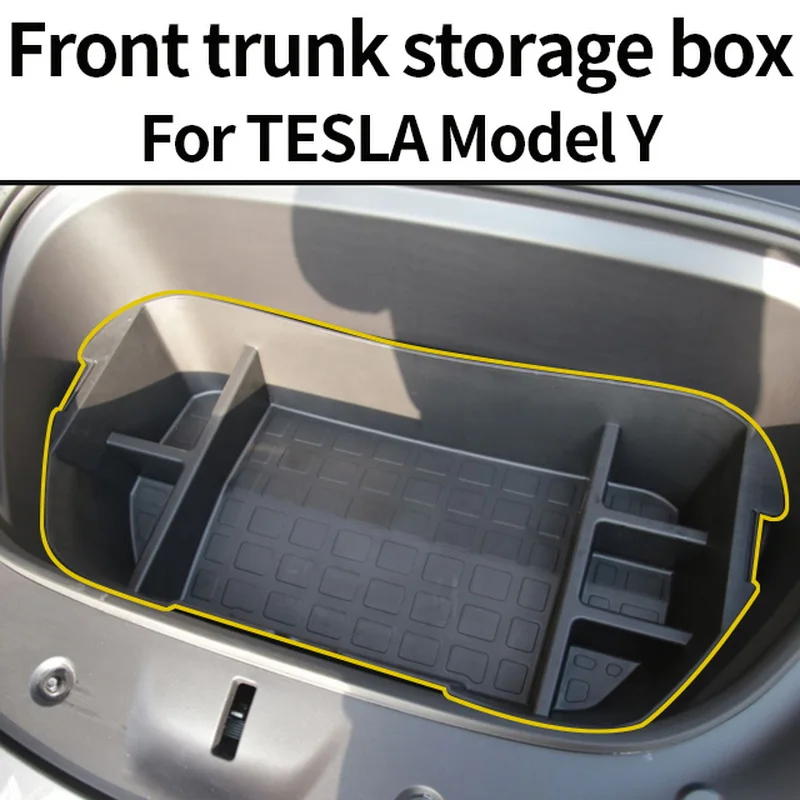 

2022 передний багажник для хранения Tesla Model 3 2021 коробка модель Y Органайзер поднос коврик портативный ABS ModelY Space автомобильные аксессуары Model3