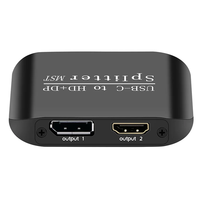 

​Laptop Splitter Set Type-C to HDMI-compatible+DP 1x2 Laptop Splitter MST Two Screens in One and Two Outputs 8K