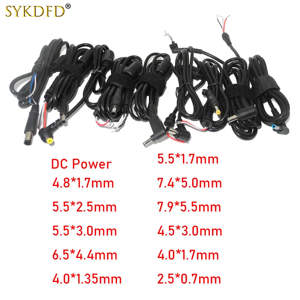 DC 5.5*2.5 2.1 4.8*1.7 7.4*5.0 5.0*1.7MM Złącze zasilania laptopa Jack DC Adapter wtyczki Kabel ładowarki do Asus Lenovo Samsung HP