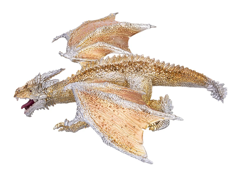 Original wilde Gold Magie Drachen Modell Tier Mythologie Tier simuliert Monster Action figur Warcraft Kinder Sammlung Spielzeug Geschenk – Detail 3