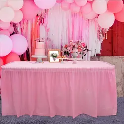 Waterproof Tablecloth Disposable 1PC Tablecloth 1PC Table Skirt Solid Color for Happy Birthday Party Supplies Wedding Decoration