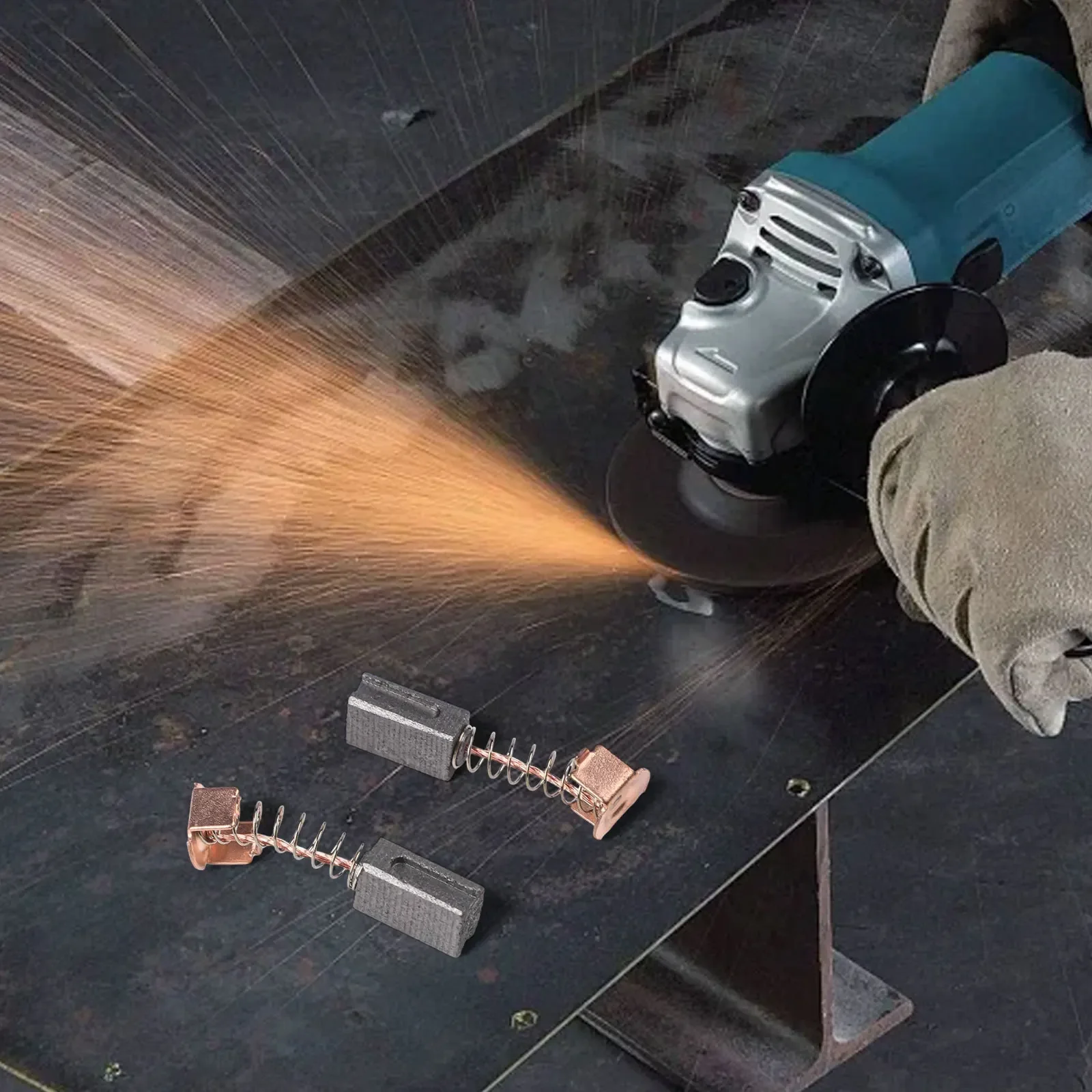 6Pcs Motor Carbon Brushes W/spring 5*8*12mm Spare Parts For Black & Decker Electric Angle Grinder G720 Power Tools Accessories