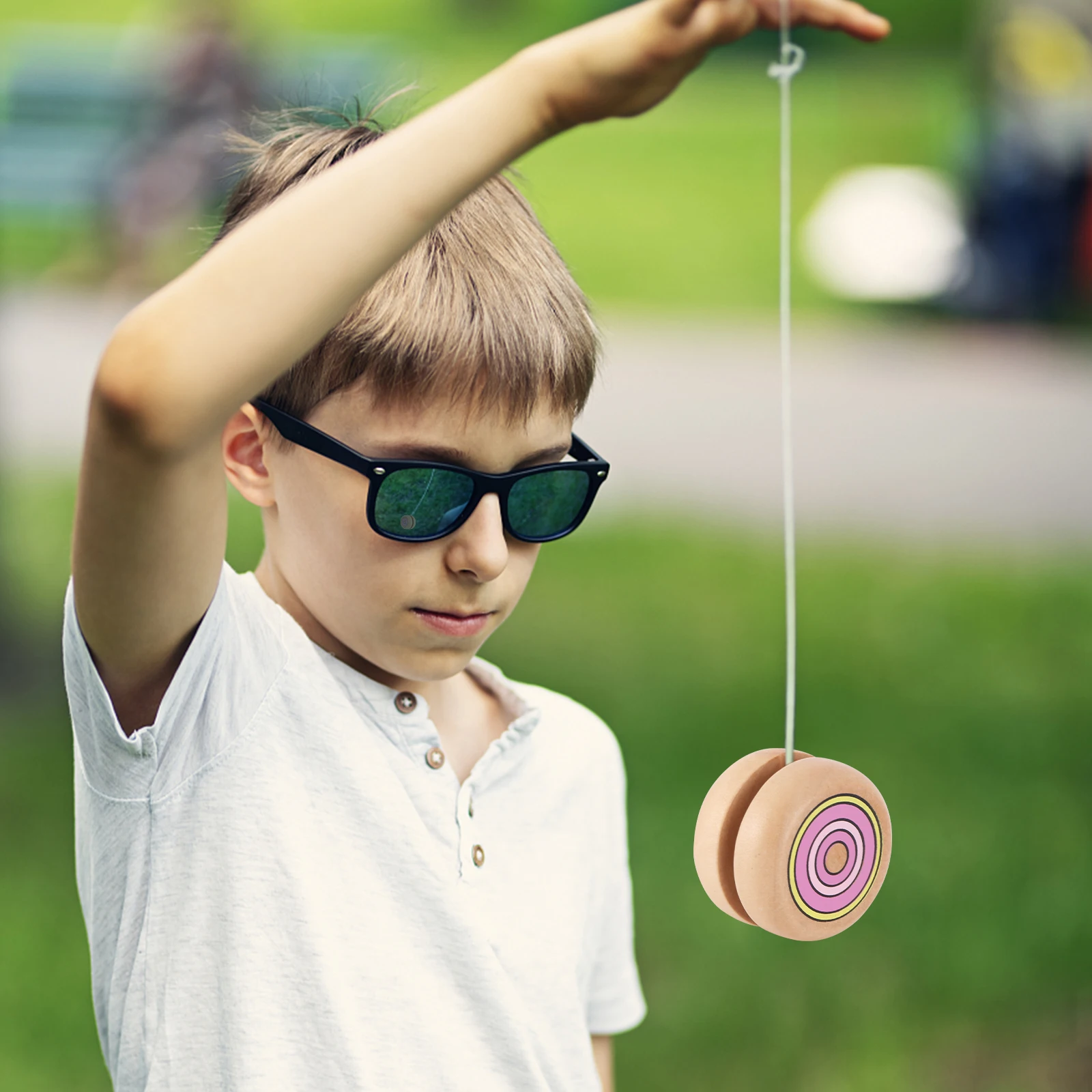 

2 Pcs Wooden Yo yo Toys Yoyo Colorful Kids Finger Toy Smooth Lasting Eco Friendly Medium Size Exercise