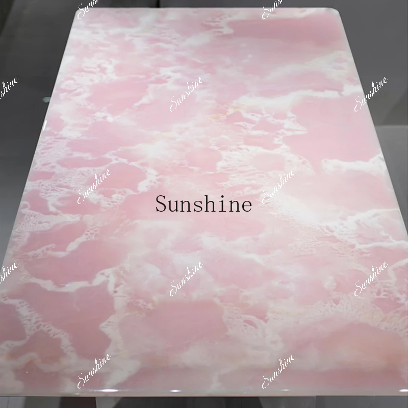 

Imported natural jade powder jade haute couture living room rectangular simple dining table FT