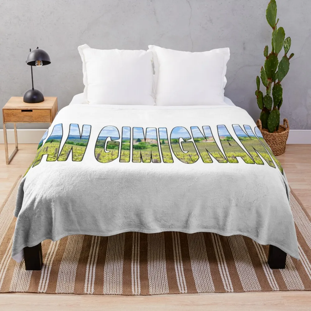 SAN GIMIGNANO - Tuscany Italy Villa Wineries Province of Siena Throw Blanket Hair Comforter Single Blankets