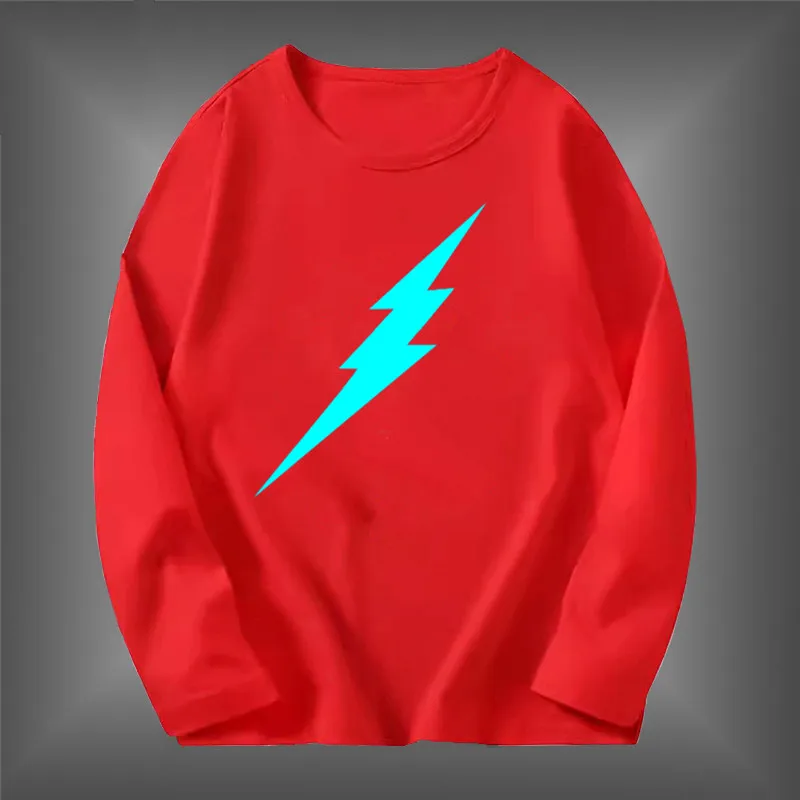 100cm-160cm Children boys Luminous t shirt kids Long sleeves tops Hip Hop Print Party Night light Clothes