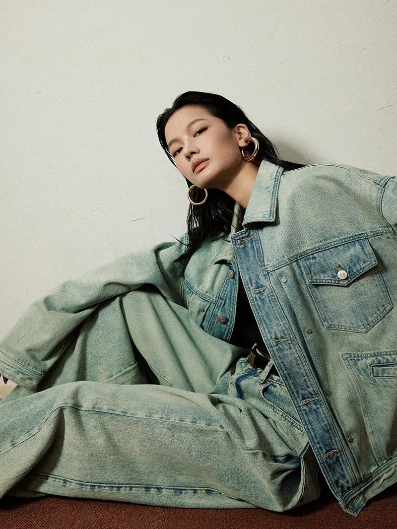 

CIZZLEMORE Модный уличный стиль: удобный джинсовый комплект из куртки и брюк, коллекция весна-осень