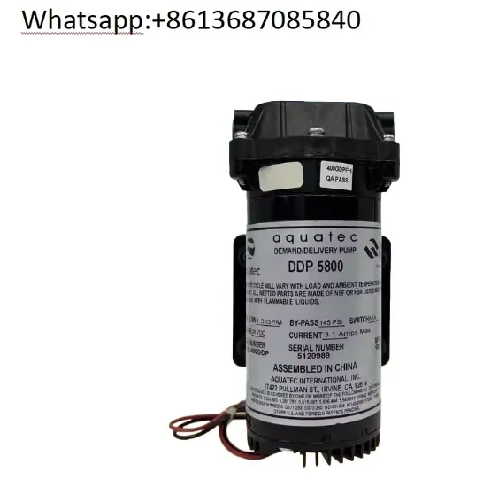 DDP 5800 Sistema purificador de água bomba de diafragma RO bomba de reforço 400GPD DC 24V fluxo ≥ 2.5LPM @ 70PSI pressão de entrada 30PSI