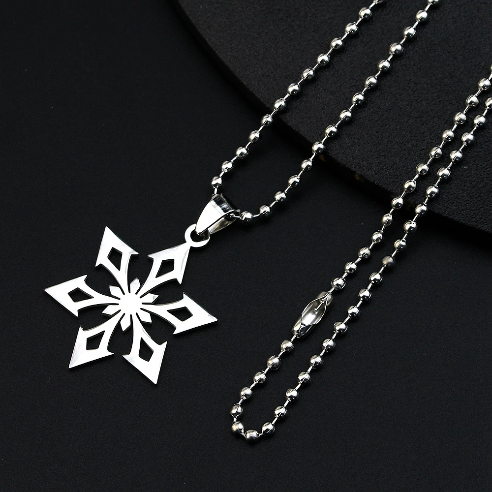 Genshin Impact Pendant Necklace Teen Cute Anime Cartoon Ghost Stainless Steel Necklace for Men Women Jewelry Accessories Gift