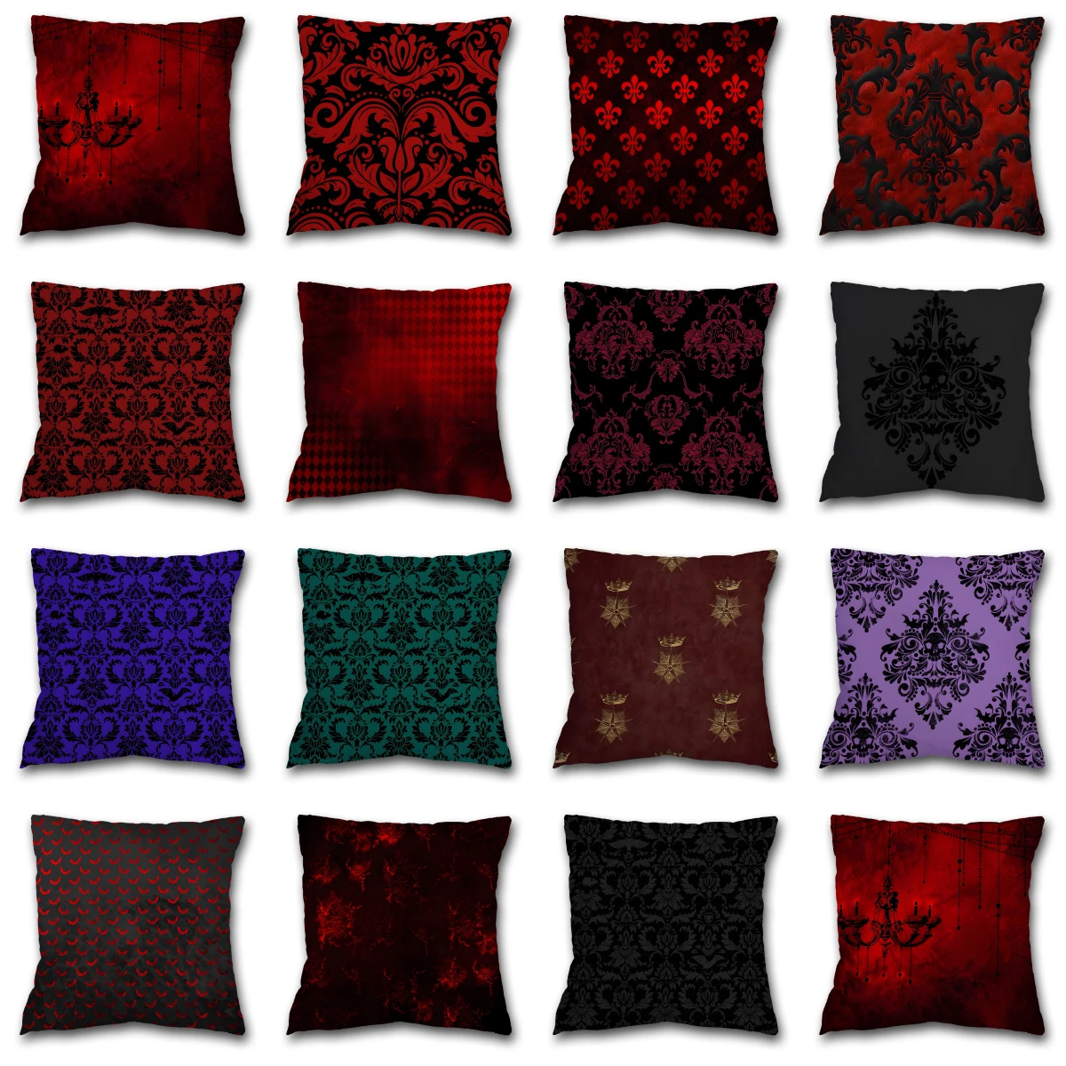 Vintage Victorian Gothic Style Geometric Cushions Case Ultra Soft Plush Pillows Case Hot Ethnic Patterns Decorative Pillows Sofa